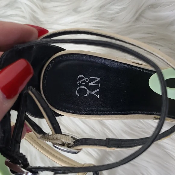 High Heel Sandals Size 9 Nude Black Strappy Classic Everyday Neutral Summer Cute - Picture 7 of 8